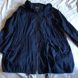 Forever 21 2x navy blue trench coat